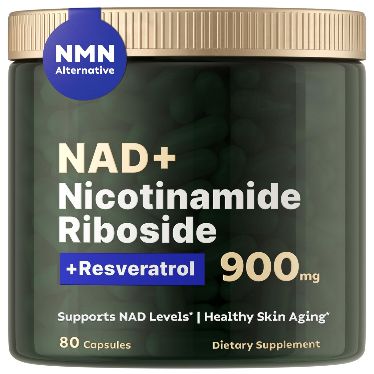 NAD+ Supplement for Anti-Aging Energy Focus & Nicotinamide Riboside Resveratrol